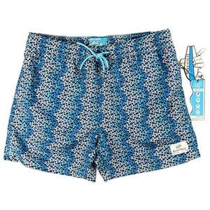 NEW Beach Bros Men's XL Ombre Sea Turtle Swim Trunks Navy Blue Mesh Lined Summer